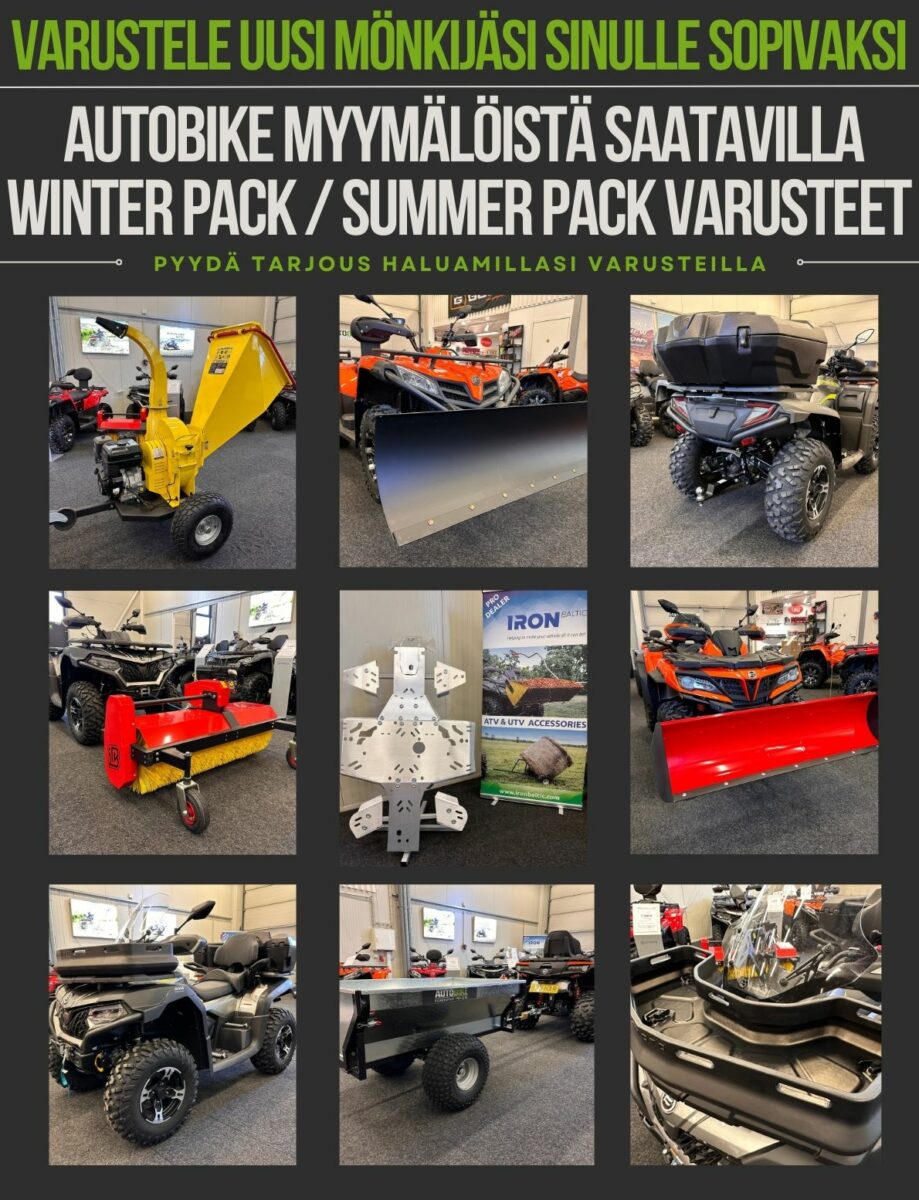 cfmoto mönkijät varusteltuna autobike myymälöistä ja verkkokaupasta