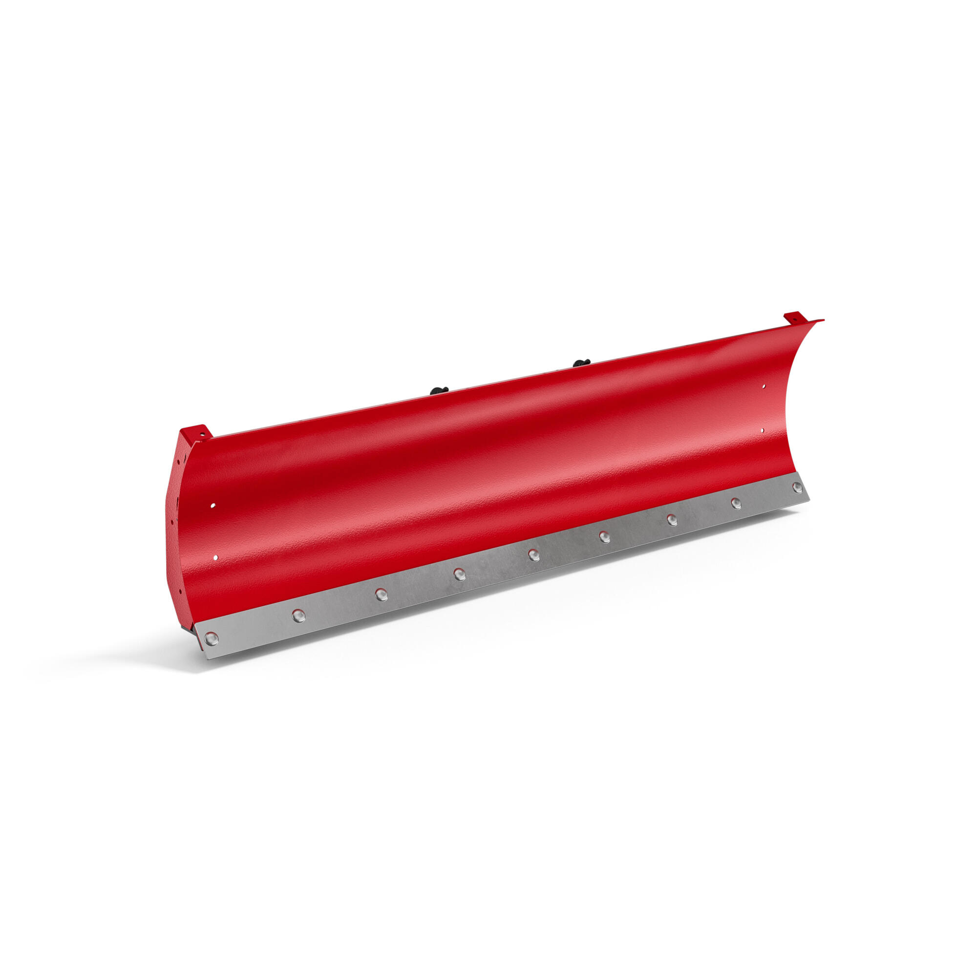 YFM-SBSP0-00-0M-SNOWPLOW-BLADE-120CM-EU-Studio-001 - AutoBike Red metal snow plow blade angled diagonally across a white background, with rivets along the edge. - AutoBike